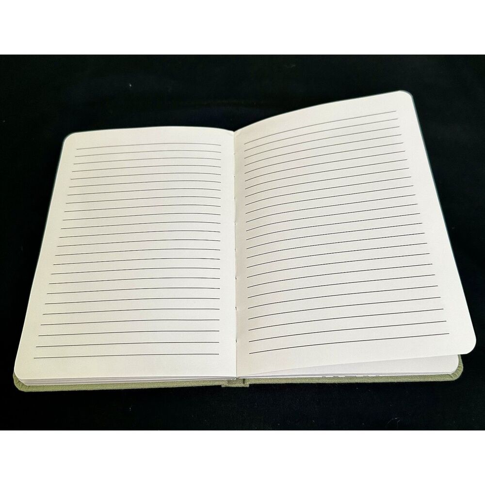 Linen-Look Lined Journal — Sage/Olive Green with Gold "JOURNAL" — 5"x8", Unused